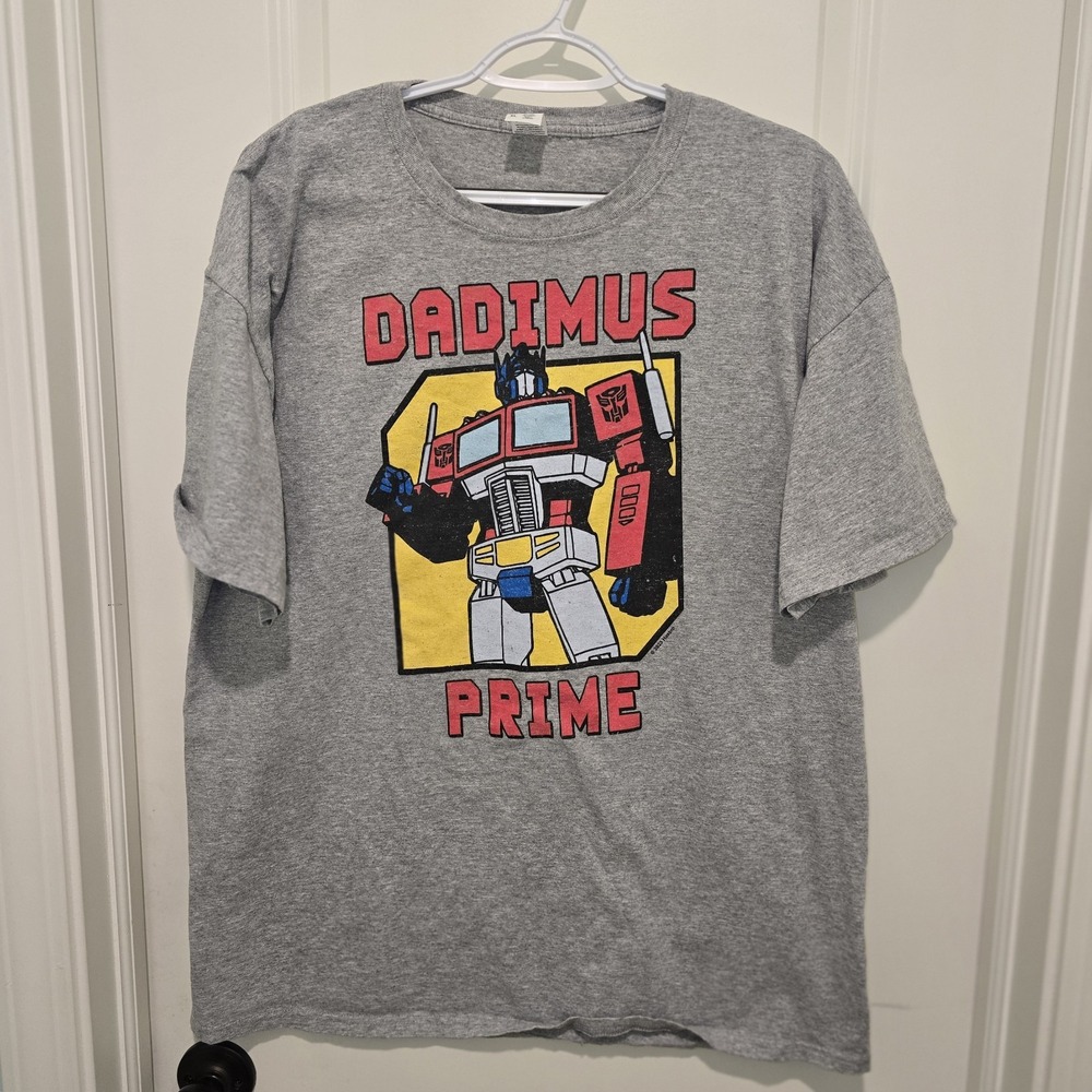 Men's Dadimus Prime Graphic T-Shirt Grey Short Sleeve Size XL